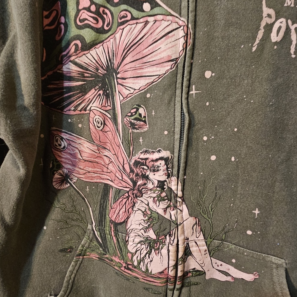 Fairy Graphic Green Hoodie